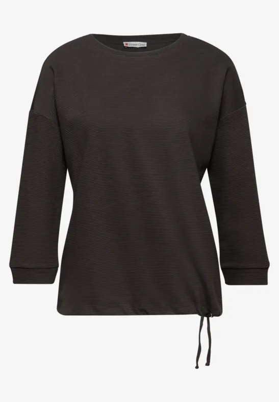 Gestructureerd gemengd shirt darkest brown