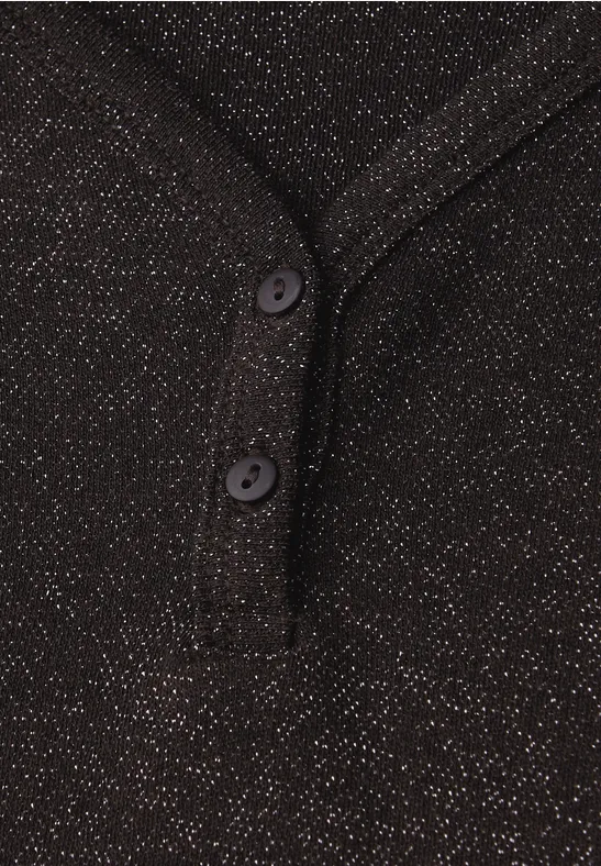 Glitzerndes Langarmshirt darkest brown