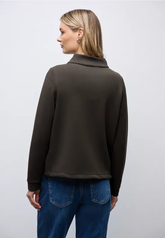 Silk-Look Jacke mit Zipper darkest brown