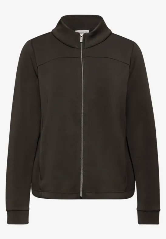 Silk-Look Jacke mit Zipper darkest brown