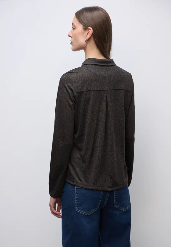 Leo-Shirt im Tunika-Shirt darkest brown