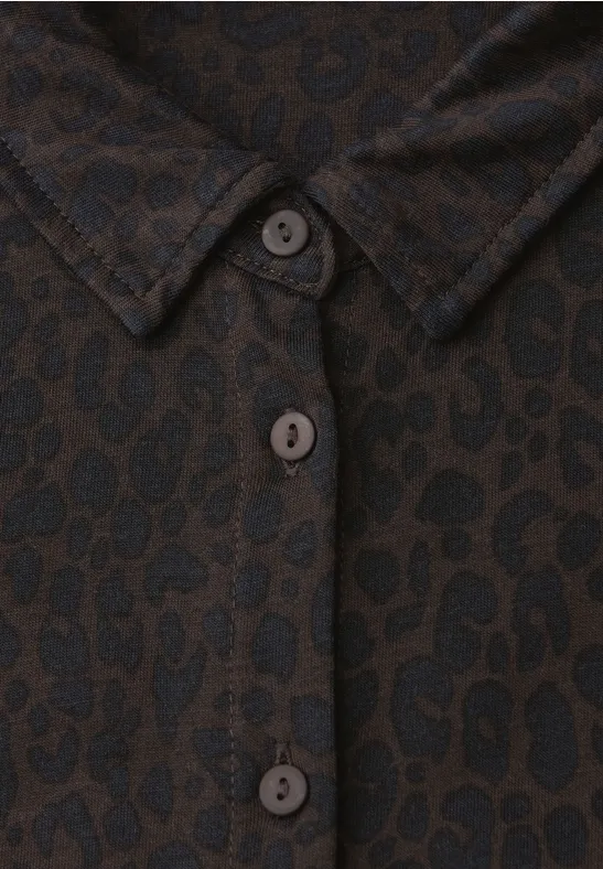 Leo-Shirt im Tunika-Shirt darkest brown
