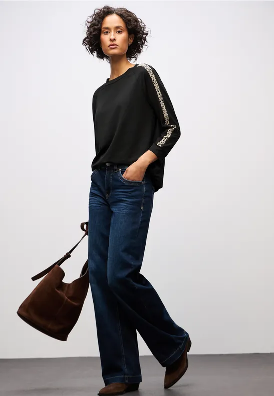 Shirt mit Leo-Gallonstreifen Black