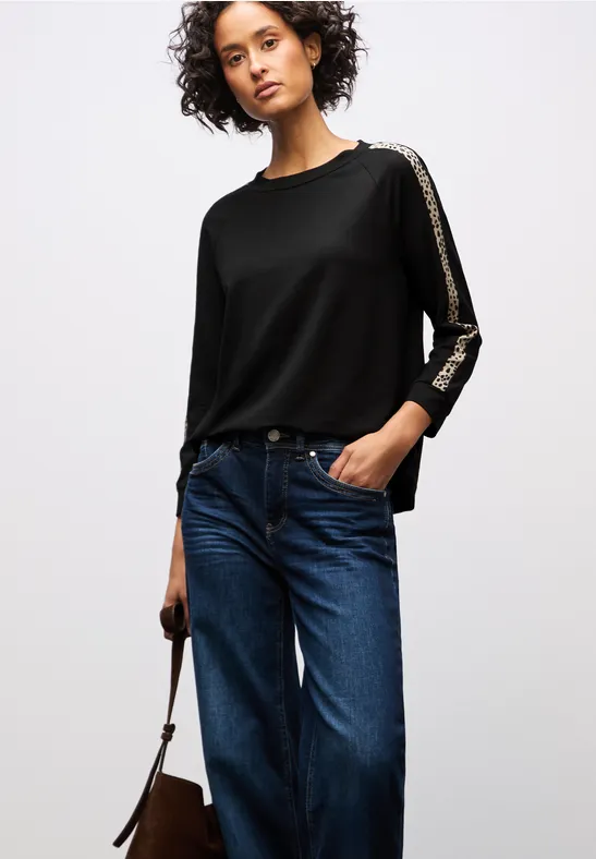 Shirt mit Leo-Gallonstreifen Black
