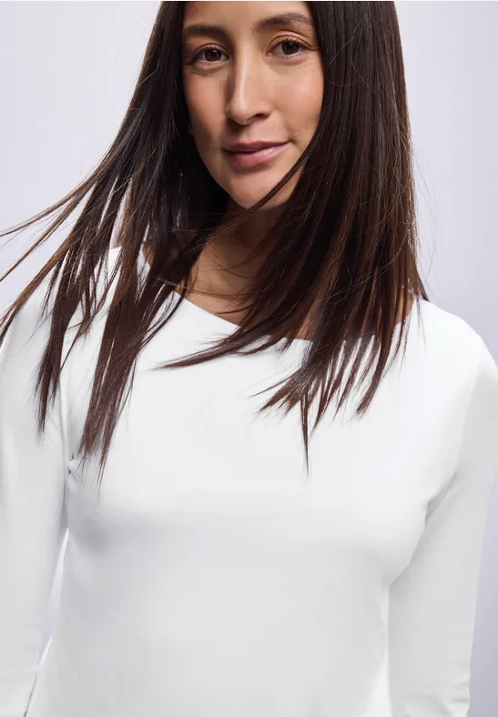T-shirt basique à manches longues White