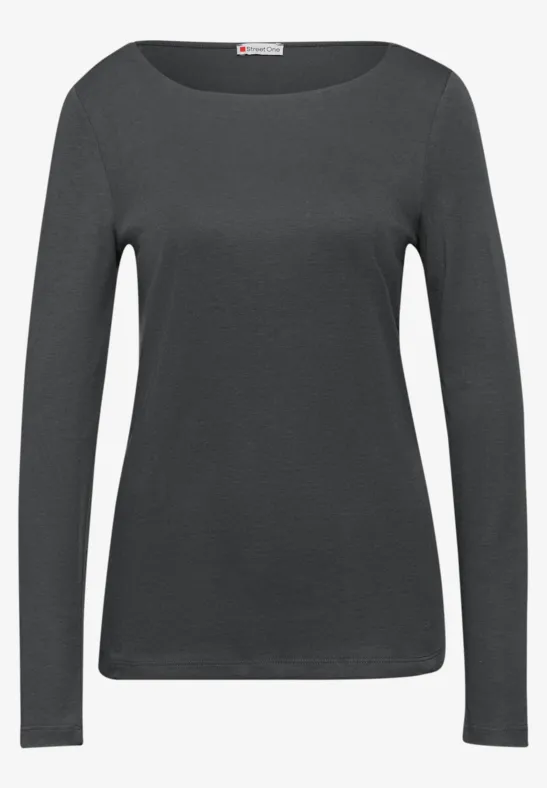 T-shirt basique à manches longues lead grey