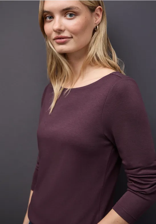 Basic Langarmshirt jazz berry