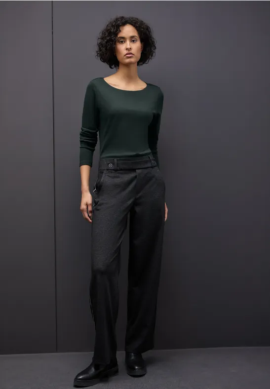 Basic Langarmshirt evernight green