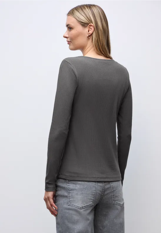 Shirt mit Herzausschnitt lead grey