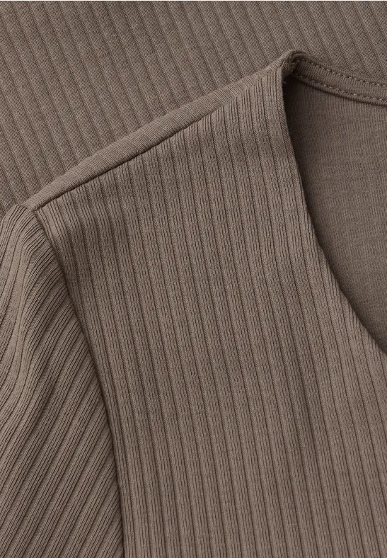 Shirt mit Herzausschnitt silk brown