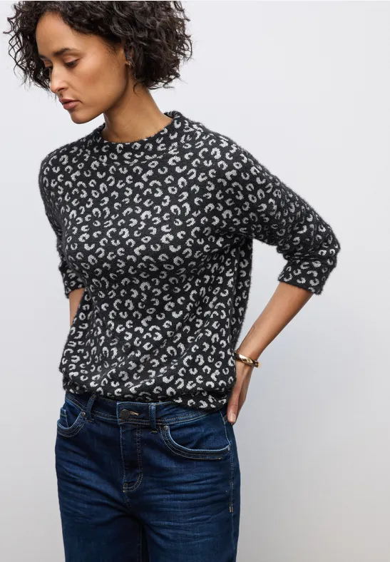 Kariertes Turtleneck Shirt Black