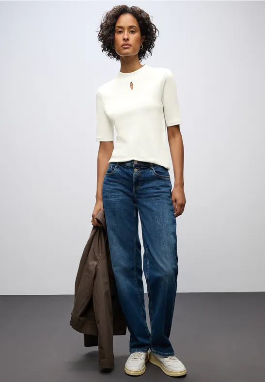Shirt mit Cut-Out Detail off white