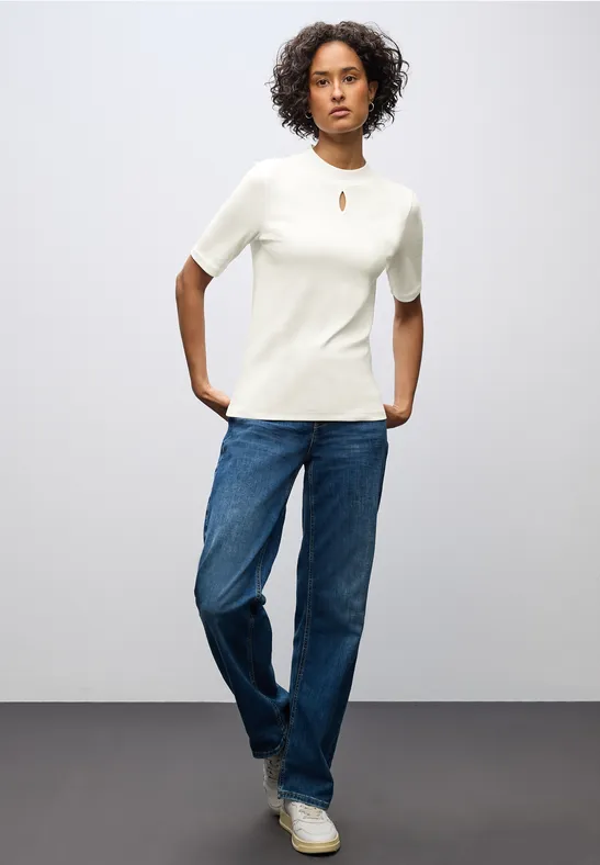 Shirt mit Cut-Out Detail off white