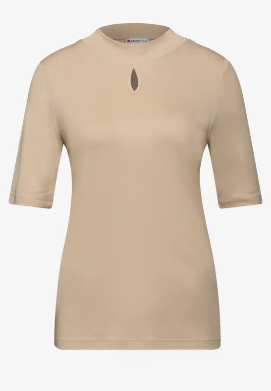 Shirt mit Cut-Out Detail sanded beige
