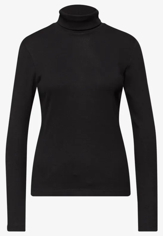 Basic Rollkragenshirt Black