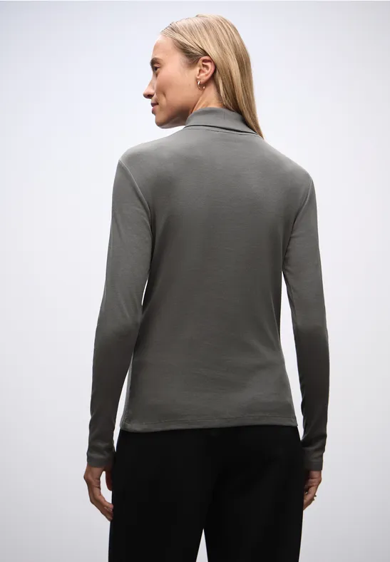 Basic Rollkragenshirt gravel grey