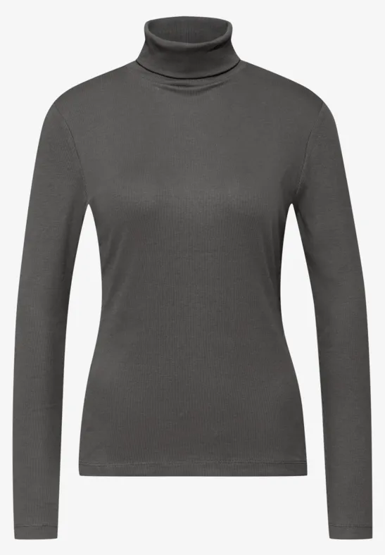 Basic Rollkragenshirt gravel grey