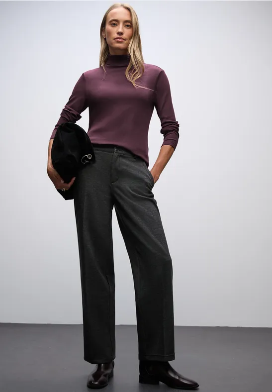 Basic Rollkragenshirt jazz berry