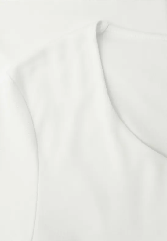Shirt met hartvormige halslijn off white