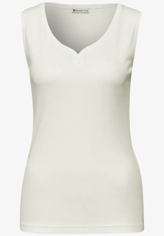 Top mit Knopfdetail off white