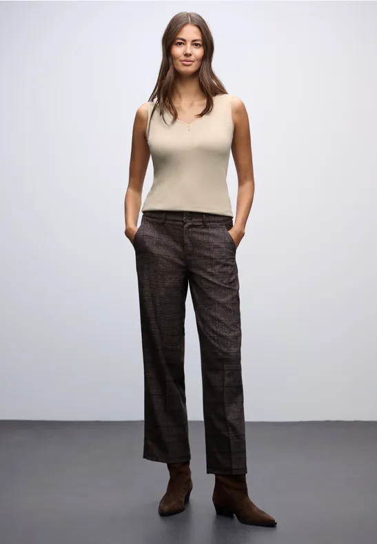 Top mit Knopfdetail cotton beige