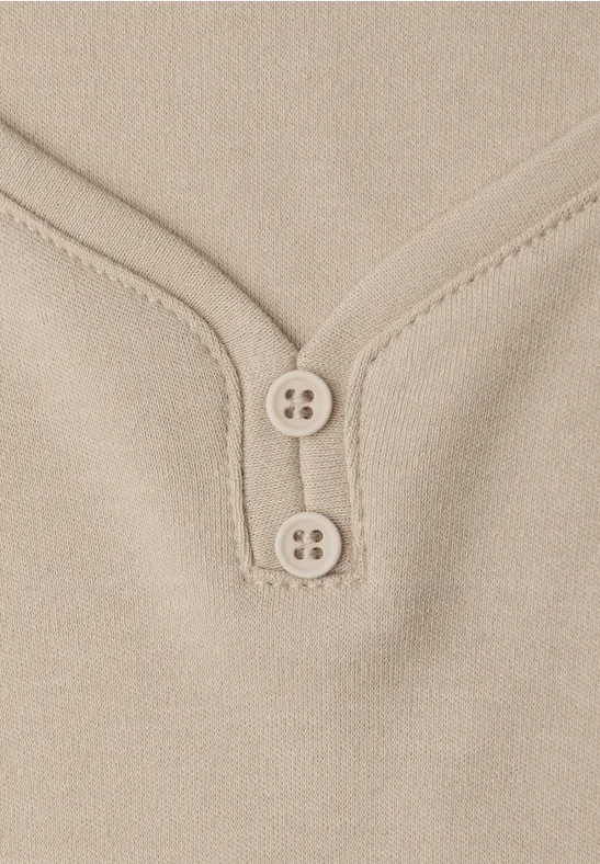 Top mit Knopfdetail cotton beige