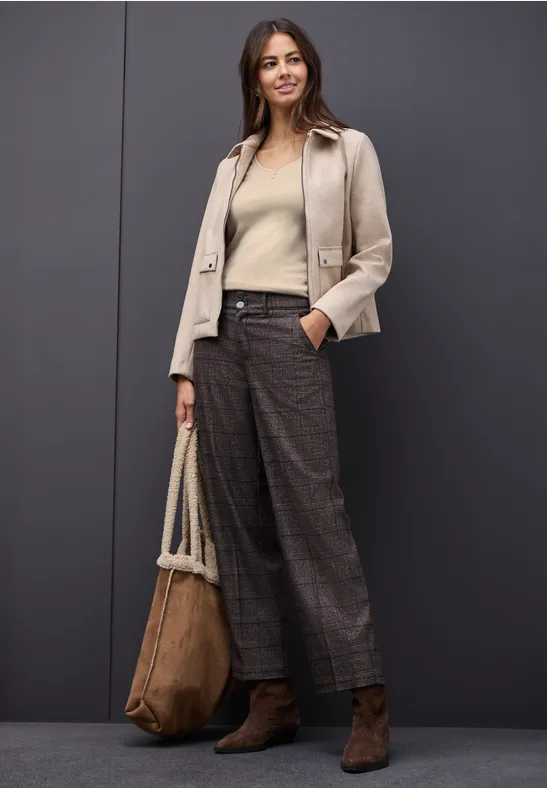 Top mit Knopfdetail cotton beige