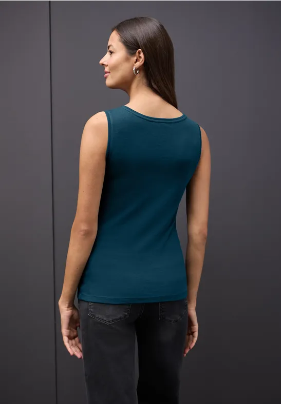 Top mit Knopfdetail tide blue