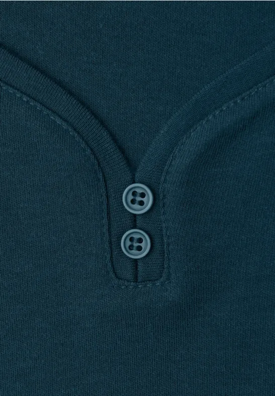Top mit Knopfdetail tide blue