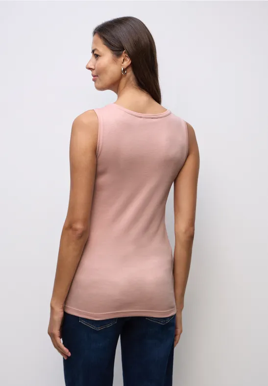 Top mit Knopfdetail faded rose