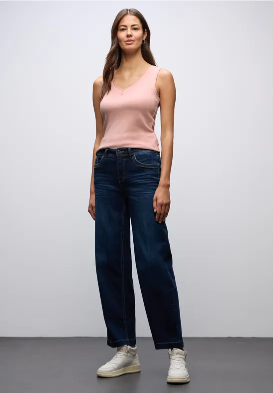 Top mit Knopfdetail faded rose