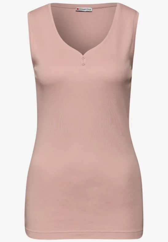 Top mit Knopfdetail faded rose