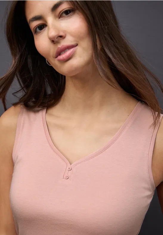 Top mit Knopfdetail faded rose