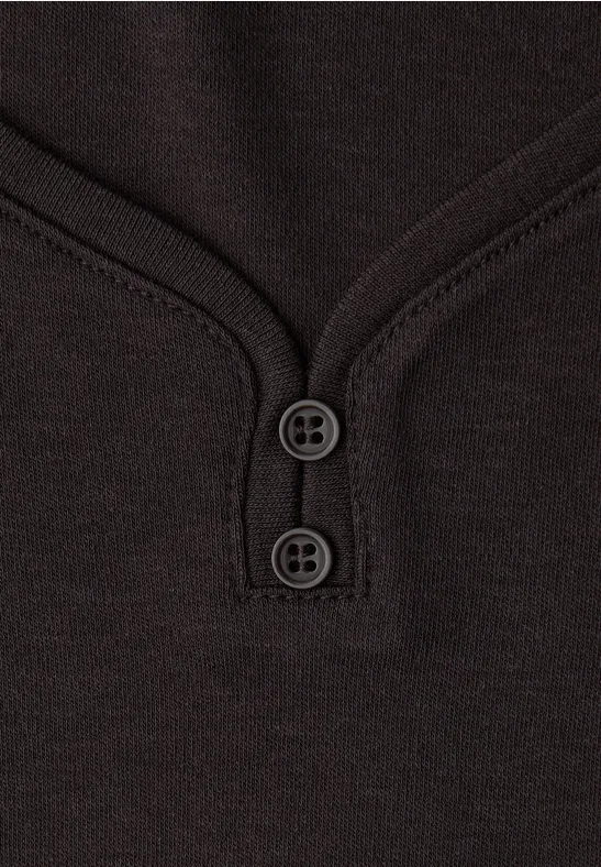 Top met knoopdetail darkest brown