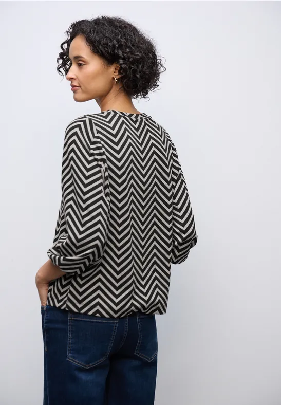 Gemustertes Jacquard Shirt Black
