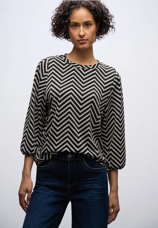 Gemustertes Jacquard Shirt Black