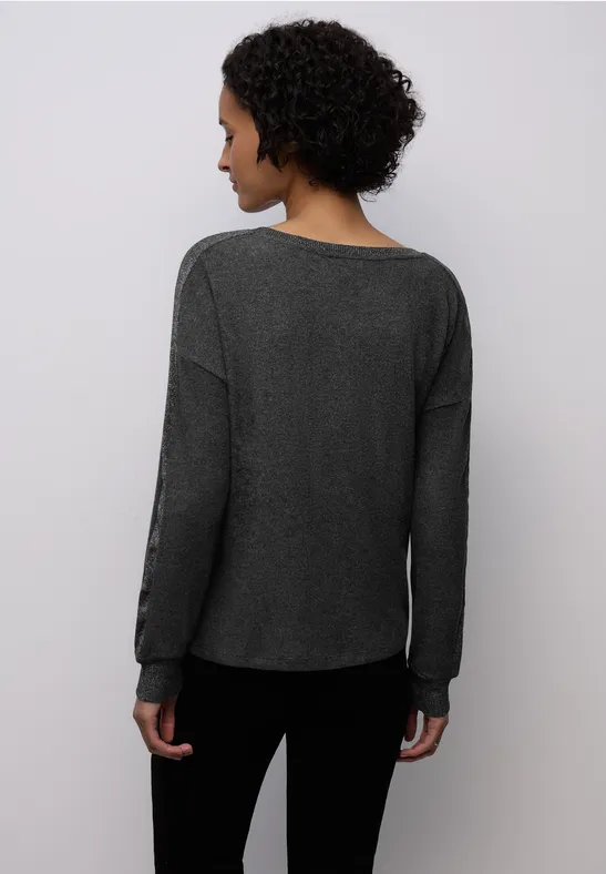Shirt mit Glitzerdetails gravel grey mel.
