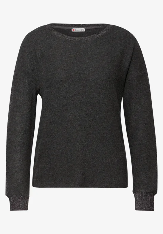 Shirt mit Glitzerdetails gravel grey mel.