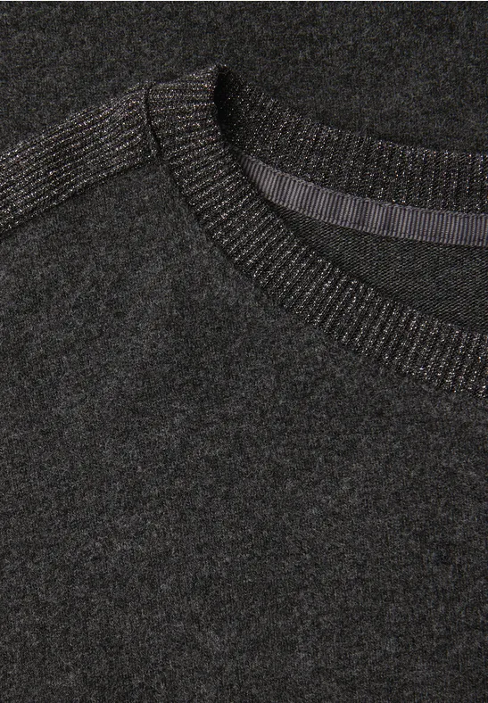 Shirt mit Glitzerdetails gravel grey mel.