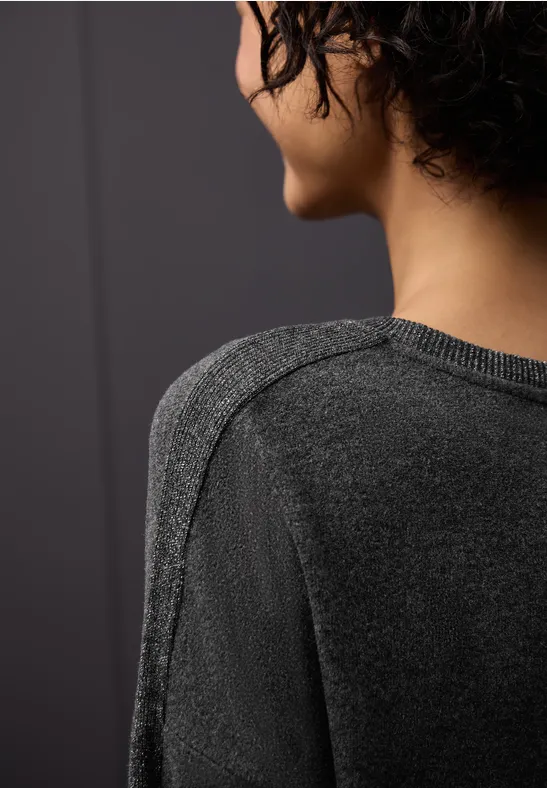 Shirt mit Glitzerdetails gravel grey mel.