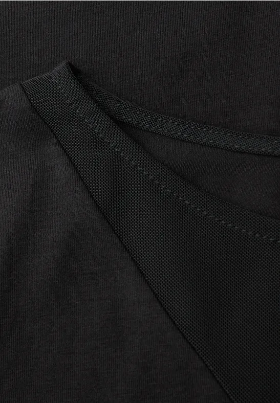 Shirt mit Meshdetails Black