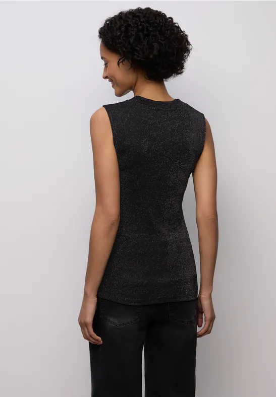 Glitzerndes Top Black