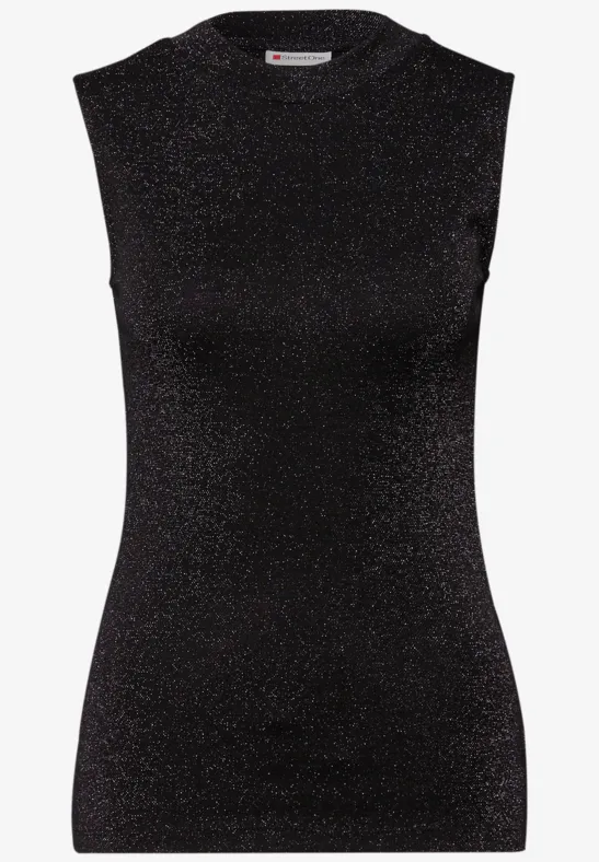 Glitzerndes Top Black
