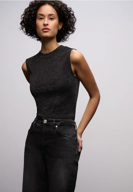 Glitzerndes Top Black