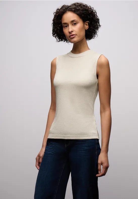 Glitzerndes Top soft beige