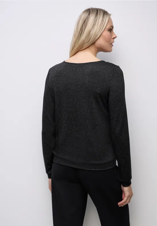 T-shirt en maille scintillante Black