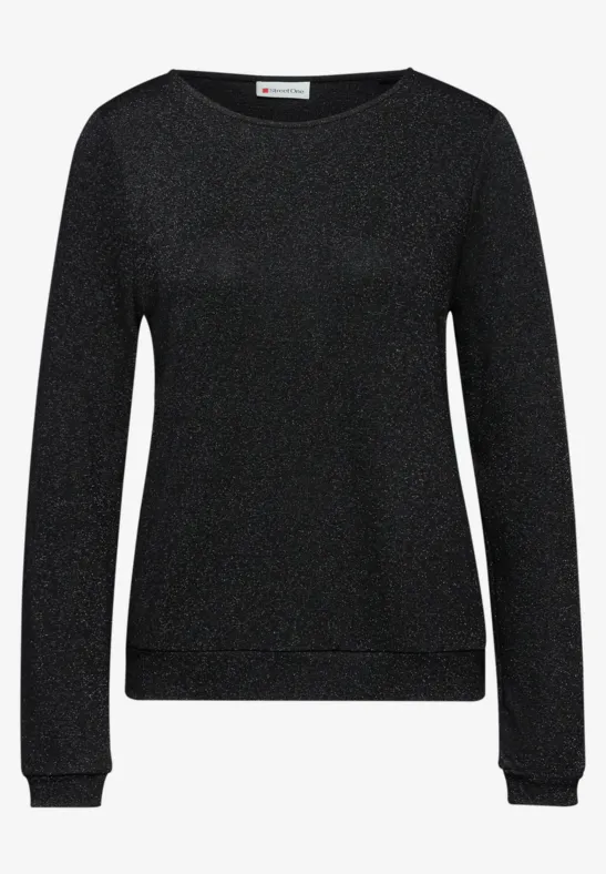 T-shirt en maille scintillante Black