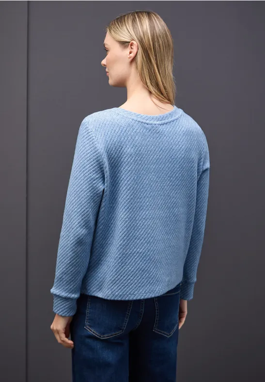 Strukturshirt frosted blue mel.