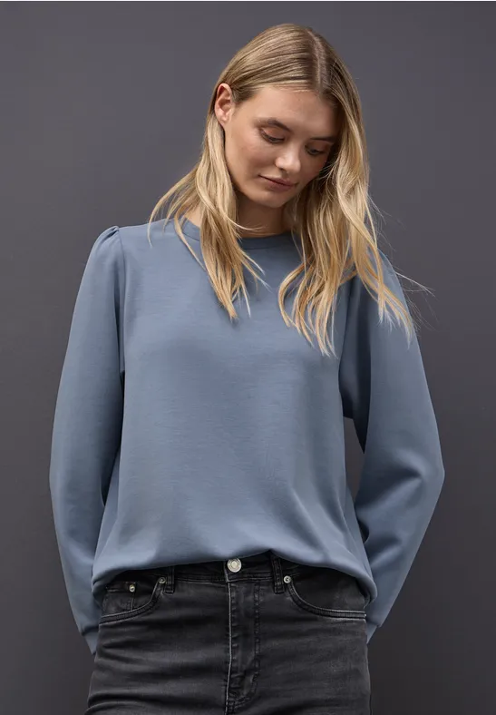 Silk-Look Shirt overcast blue