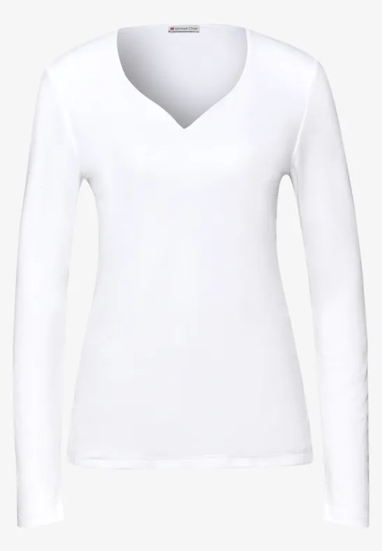 Shirt mit Herzausschnitt White
